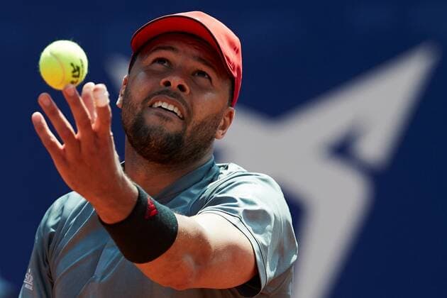 French tennis player Jo-Wilfred Tsonga in action against Belorrusian Igor Gerasimov during the firt round of the Barcelona Open Banc Sabadell Conde Godo Tournament, an ATP, Tennis Herren World Tour 500 category, played at Tennis Royal Court of Barcelna, Catalonian Spain on 19 April 2021. Igor Gerasimov vs Jo-Wilfred Tsonga !ACHTUNG: NUR REDAKTIONELLE NUTZUNG!  Copyright: xAlejandroxGarcíax GRAFCAT1563 20210419-637544421282543997