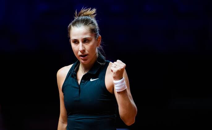 Mandatory Credit: Photo by Rob Prange Shutterstock (11864525bq) Belinda Bencic of Switzerland in action during her first round match of the 2021 Porsche Tennis Grand Prix WTA, Tennis Damen 500 tournament Porsche Tennis Grand Prix, Tennis, Stuttgart, Germany - 19 Apr 2021 Porsche Tennis Grand Prix, Tennis, Stuttgart, Germany - 19 Apr 2021  Copyright: xRobxPrange Shutterstockx 11864525bq