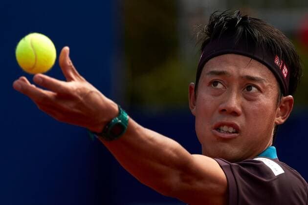 Japanese tennis player Kei Nishikori in action against Argentinian Guido Pella during the Barcelona Open Banc Sabadell tennis tournament at Real Club de Tenis in Barcelona, Catalonia, Spain, 19 April 2021. Barcelona Open Banc Sabadell tennis tournament: Kei Nishikori vs Guido Pella !ACHTUNG: NUR REDAKTIONELLE NUTZUNG!  Copyright: xAlejandroxGarciax GRAFCAT1577 20210419-637544531267599676