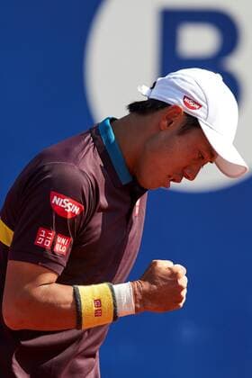 Japanese tennis player Kei Nishikori reacts against Argentinian Guido Pella during the Barcelona Open Banc Sabadell tennis tournament at Real Club de Tenis in Barcelona, Catalonia, Spain, 19 April 2021. Barcelona Open Banc Sabadell tennis tournament: Kei Nishikori vs Guido Pella !ACHTUNG: NUR REDAKTIONELLE NUTZUNG!  Copyright: xAlejandroxGarciax GRAFCAT1587 20210419-637544532609275063