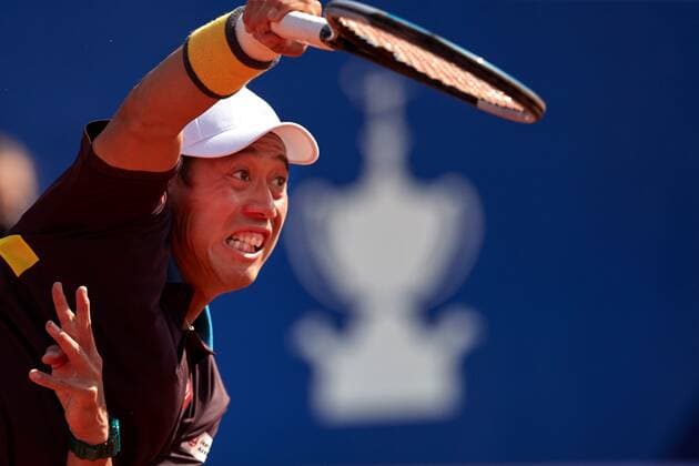 Japanese tennis player Kei Nishikori in action against Argentinian Guido Pella during the Barcelona Open Banc Sabadell tennis tournament at Real Club de Tenis in Barcelona, Catalonia, Spain, 19 April 2021. Barcelona Open Banc Sabadell tennis tournament: Kei Nishikori vs Guido Pella !ACHTUNG: NUR REDAKTIONELLE NUTZUNG!  Copyright: xAlejandroxGarciax GRAFCAT1584 20210419-637544533260574696