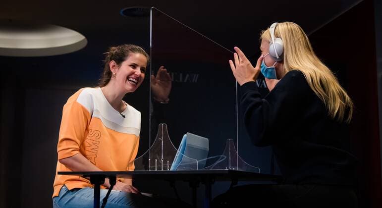 Mandatory Credit: Photo by Rob Prange Shutterstock (11864525cu) Julia Goerges of Germany & Anett Kontaveit of Estonia during a video shoot at the 2021 Porsche Tennis Grand Prix WTA, Tennis Damen 500 tournament Porsche Tennis Grand Prix, Tennis, Stuttgart, Germany - 19 Apr 2021 Porsche Tennis Grand Prix, Tennis, Stuttgart, Germany - 19 Apr 2021  Copyright: xRobxPrange Shutterstockx 11864525cu