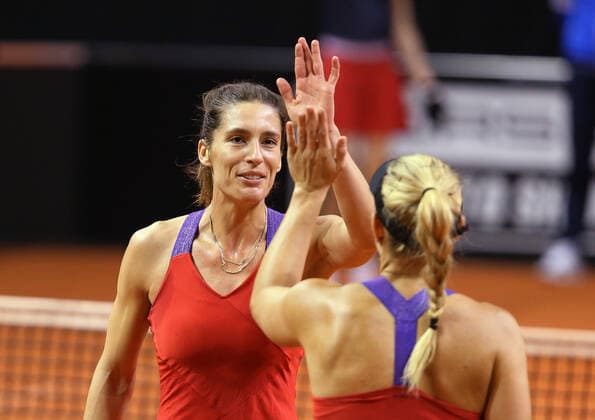 BAU 20 04 2021 Stuttgart Tennis Porsche Tennis Grand Prix, Doubles, Angelique KERBER GER Andrea PETKOVIC GER