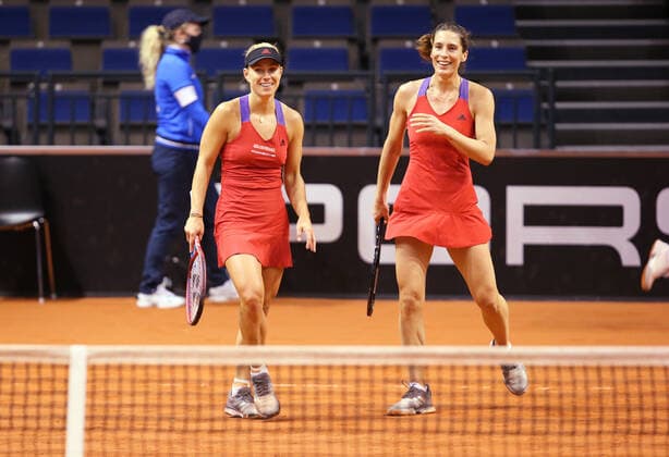 BAU 20 04 2021 Stuttgart Tennis Porsche Tennis Grand Prix, Doubles, Angelique KERBER GER Andrea PETKOVIC GER