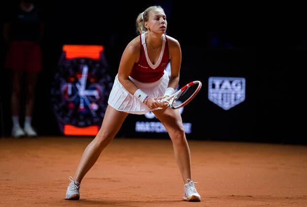 Mandatory Credit: Photo by Rob Prange Shutterstock (11864527ax) Anett Kontaveit of Estonia in action during her first-round match at the 2021 Porsche Tennis Grand Prix WTA, Tennis Damen 500 tournament Porsche Tennis Grand Prix, Tennis, Stuttgart, Germany - 20 Apr 2021 Porsche Tennis Grand Prix, Tennis, Stuttgart, Germany - 20 Apr 2021  Copyright: xRobxPrange Shutterstockx 11864527ax