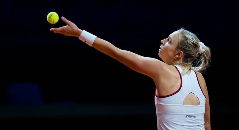Mandatory Credit: Photo by Rob Prange Shutterstock (11864527ay) Anett Kontaveit of Estonia in action during her first-round match at the 2021 Porsche Tennis Grand Prix WTA, Tennis Damen 500 tournament Porsche Tennis Grand Prix, Tennis, Stuttgart, Germany - 20 Apr 2021 Porsche Tennis Grand Prix, Tennis, Stuttgart, Germany - 20 Apr 2021  Copyright: xRobxPrange Shutterstockx 11864527ay