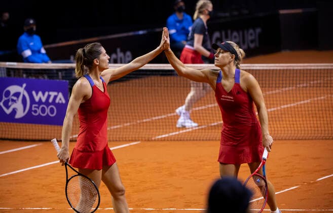 2021 Porsche Tennis Grand Prix Angelique Kerber , Germany Andrea Petkovic , Germany