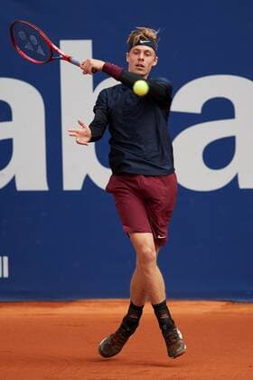 Canadian tennis player Denis Shapovalov in action against French Jeremy Chardy during the Barcelona Open Banc Sabadell - Conde de Godo tournament second round game in Barcelona, Catalonia, Spain, 20 April 2021. Barcelona Open Banc Sabadell - Conde de Godo !ACHTUNG: NUR REDAKTIONELLE NUTZUNG!  Copyright: xAlejandroxGarcíax GRAF8802 20210420-637545443404434708