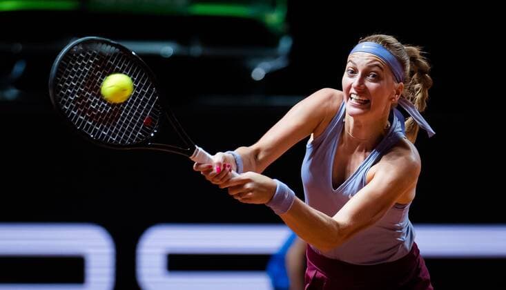 Mandatory Credit: Photo by Rob Prange Shutterstock (11864527ci) Petra Kvitova of the Czech Republic in action during the first-round at the 2021 Porsche Tennis Grand Prix WTA, Tennis Damen 500 tournament Porsche Tennis Grand Prix, Tennis, Stuttgart, Germany - 20 Apr 2021 Porsche Tennis Grand Prix, Tennis, Stuttgart, Germany - 20 Apr 2021  Copyright: xRobxPrange Shutterstockx 11864527ci