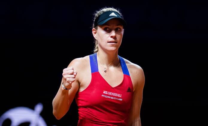 Mandatory Credit: Photo by Rob Prange Shutterstock (11864528bt) Angelique Kerber of Germany in action during her first-round match at the 2021 Porsche Tennis Grand Prix WTA, Tennis Damen 500 tournament Porsche Tennis Grand Prix, Tennis, Stuttgart, Germany - 21 Apr 2021 Porsche Tennis Grand Prix, Tennis, Stuttgart, Germany - 21 Apr 2021  Copyright: xRobxPrange Shutterstockx 11864528bt