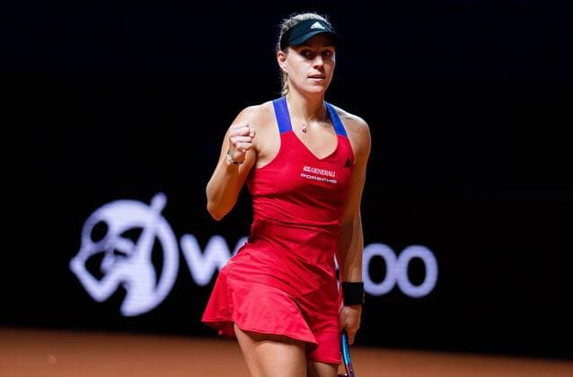 Mandatory Credit: Photo by Rob Prange Shutterstock (11864528bv) Angelique Kerber of Germany in action during her first-round match at the 2021 Porsche Tennis Grand Prix WTA, Tennis Damen 500 tournament Porsche Tennis Grand Prix, Tennis, Stuttgart, Germany - 21 Apr 2021 Porsche Tennis Grand Prix, Tennis, Stuttgart, Germany - 21 Apr 2021  Copyright: xRobxPrange Shutterstockx 11864528bv