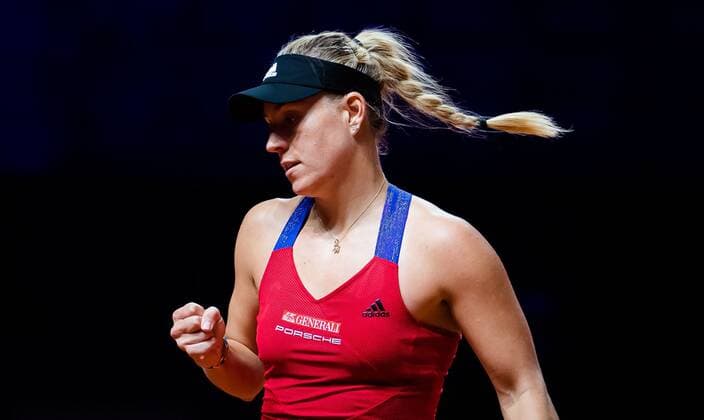Mandatory Credit: Photo by Rob Prange Shutterstock (11864528bo) Angelique Kerber of Germany in action during her first-round match at the 2021 Porsche Tennis Grand Prix WTA, Tennis Damen 500 tournament Porsche Tennis Grand Prix, Tennis, Stuttgart, Germany - 21 Apr 2021 Porsche Tennis Grand Prix, Tennis, Stuttgart, Germany - 21 Apr 2021  Copyright: xRobxPrange Shutterstockx 11864528bo
