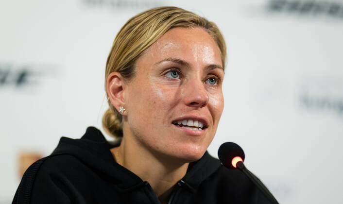 Mandatory Credit: Photo by Rob Prange Shutterstock (11864528cc) Angelique Kerber of Germany talks to the media after winning her first-round match at the 2021 Porsche Tennis Grand Prix WTA, Tennis Damen 500 tournament Porsche Tennis Grand Prix, Tennis, Stuttgart, Germany - 21 Apr 2021 Porsche Tennis Grand Prix, Tennis, Stuttgart, Germany - 21 Apr 2021  Copyright: xRobxPrange Shutterstockx 11864528cc