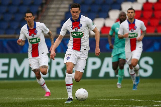 21 04 2021 France, Paris Coupe de France 20 21 quarter-final Paris Saint Germain Angers SCO v l , Angel di Maria Paris Saint Germain , Julian Draxler Paris Saint Germain photo Antonio Borga Copyright: AntonioxBorga