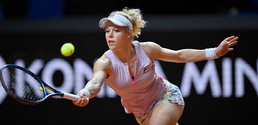 Laura SIEGEMUND GER Action Round of 16 Tennis Women Porsche Cup Porsche Tennis Grand Prix GP Stuttgart 2021 Porsche Arena 21 04 2021 Porsche Tennis Grand Prix Stuttgart 2021