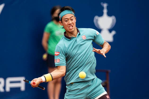 21st April 2021; Real Club de Tennis, Barcelona, Catalonia, Spain; ATP, Tennis Herren Tour, Mens Singles, Barcelona Open Tennis; Kei Nishikori of Japan during the 68th Torfeu Conde de God& xf3;  ActionPlus12282584 MarcxGonzalezxAloma