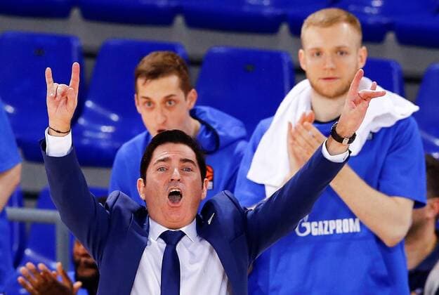 Zenit s head coach Xavier Pascual reacts during the Euroleague quarter final basketball match between FC Barcelona, Barca and Zenit St Petersburg held at Palau Blaugrana arena, in Barcelona, Spain, 21 April 2021. Zenit St Petersburg vs FC Barcelona !ACHTUNG: NUR REDAKTIONELLE NUTZUNG!  Copyright: xEnricxFontcubertax GRAF9691 20210421-637546395073442573