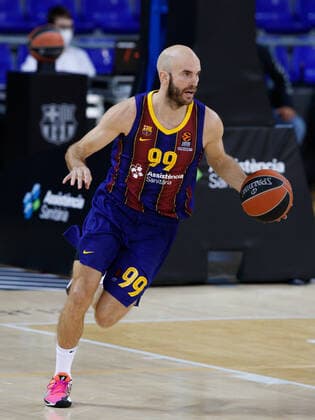 April 21, 2021, Barcelona, Spain: Nicholas William Calathes of FC Barcelona, Barca during the Turkish Airlines EuroLeague match between FC Barcelona and Zenit San Petersbourg at Palau Blaugrana in Barcelona, Spain. Barcelona Spain - ZUMAd159 20210421_zia_d159_008 Copyright: xDavidxRamirezx