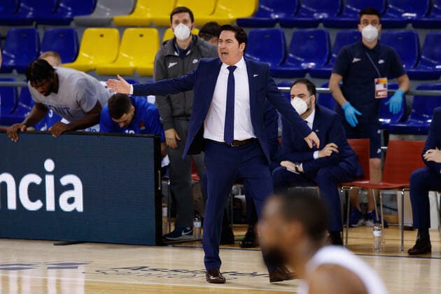 April 21, 2021, Barcelona, Spain: Xavi Pascual of Zenit St Petersburg during the Turkish Airlines EuroLeague match between FC Barcelona, Barca and Zenit San Petersbourg at Palau Blaugrana in Barcelona, Spain. Barcelona Spain - ZUMAd159 20210421_zia_d159_013 Copyright: xDavidxRamirezx