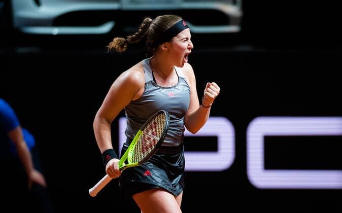 Mandatory Credit: Photo by Rob Prange Shutterstock (11864529ai) Jelena Ostapenko of Latvia in action during her second-round match at the 2021 Porsche Tennis Grand Prix WTA, Tennis Damen 500 tournament Porsche Tennis Grand Prix, Tennis, Stuttgart, Germany - 22 Apr 2021 Porsche Tennis Grand Prix, Tennis, Stuttgart, Germany - 22 Apr 2021  Copyright: xRobxPrange Shutterstockx 11864529ai