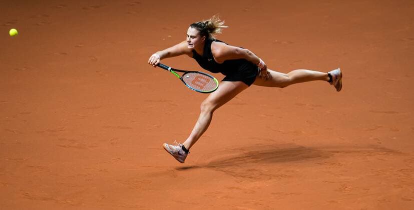 Mandatory Credit: Photo by Rob Prange Shutterstock (11864529ap) Aryna Sabalenka of Belarus in action during her second-round match at the 2021 Porsche Tennis Grand Prix WTA, Tennis Damen 500 tournament Porsche Tennis Grand Prix, Tennis, Stuttgart, Germany - 22 Apr 2021 Porsche Tennis Grand Prix, Tennis, Stuttgart, Germany - 22 Apr 2021  Copyright: xRobxPrange Shutterstockx 11864529ap