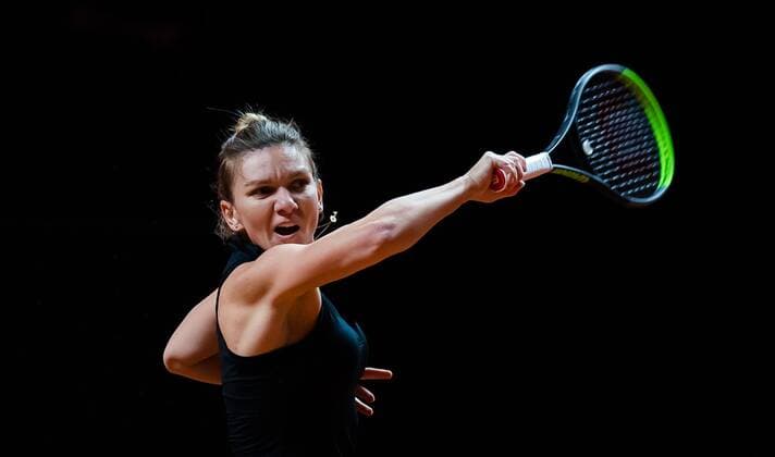 Mandatory Credit: Photo by Rob Prange Shutterstock (11864529ci) Simona Halep of Romania in action during her second-round match at the 2021 Porsche Tennis Grand Prix WTA, Tennis Damen 500 tournament Porsche Tennis Grand Prix, Tennis, Stuttgart, Germany - 22 Apr 2021 Porsche Tennis Grand Prix, Tennis, Stuttgart, Germany - 22 Apr 2021  Copyright: xRobxPrange Shutterstockx 11864529ci