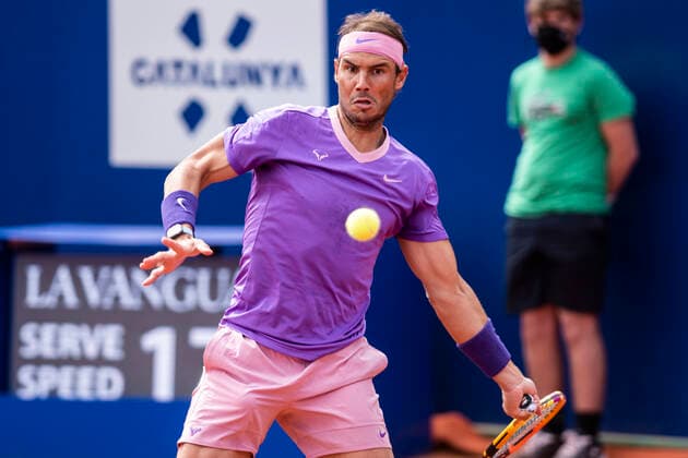 22nd April 2021; Real Club de Tennis, Barcelona, Catalonia, Spain; ATP, Tennis Herren Tour, Mens Singles, Barcelona Open Tennis; Rafael Nadal from SPAIN during Barcelona Open Banc Sabadell Trofeo Conde de God& xf3; as he beat Kei Nishikori from JAPAN  ActionPlus12282779 MarcxGonzalezxAloma