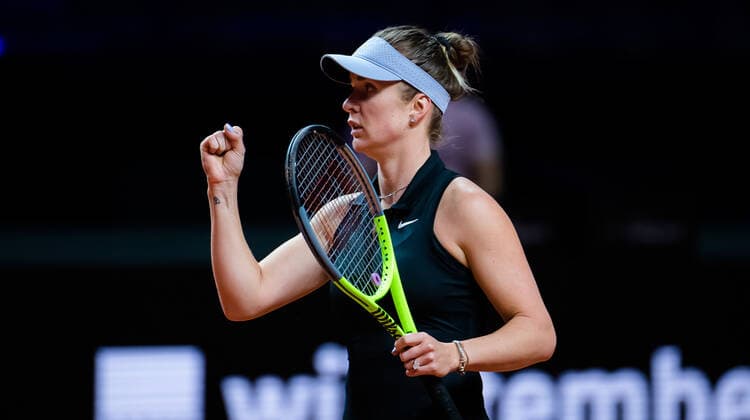 April 22, 2021, STUTTGART, GERMANY: Elina Svitolina of the Ukraine in action during her second-round match at the 2021 Porsche Tennis Grand Prix WTA, Tennis Damen 500 tournament against Angelique Kerber of Germany STUTTGART GERMANY - ZUMAa181 20210422_zaa_a181_170 Copyright: xRobxPrangex