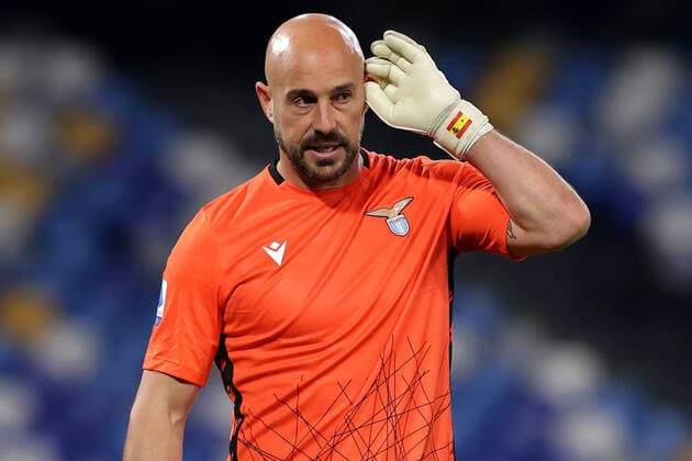 Manuel Jose Pepe Reina of SS Lazio reacts during the Serie A football match between SSC Napoli and SS Lazio at Diego Armando Maradona Stadium in Napoli (Italy), April 22th 2021. Photo Cesare Purini Insidefoto cesarexpurini