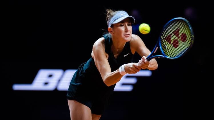 Mandatory Credit: Photo by Rob Prange Shutterstock (11864529em) Belinda Bencic of Switzerland in action during her second-round match at the 2021 Porsche Tennis Grand Prix WTA, Tennis Damen 500 tournament Porsche Tennis Grand Prix, Tennis, Stuttgart, Germany - 22 Apr 2021 Porsche Tennis Grand Prix, Tennis, Stuttgart, Germany - 22 Apr 2021  Copyright: xRobxPrange Shutterstockx 11864529em