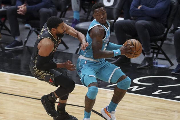 April 22, 2021, Chicago, Ill, USA: The Chicago Bulls Garrett Temple (17) defends against the Charlotte Hornets Terry Rozier (3) during the first quarter at the United Center Thursday April 22, 2021 in Chicago. Chicago USA - ZUMAm67_ 0116922765st Copyright: xArmandoxL.xSanchezx