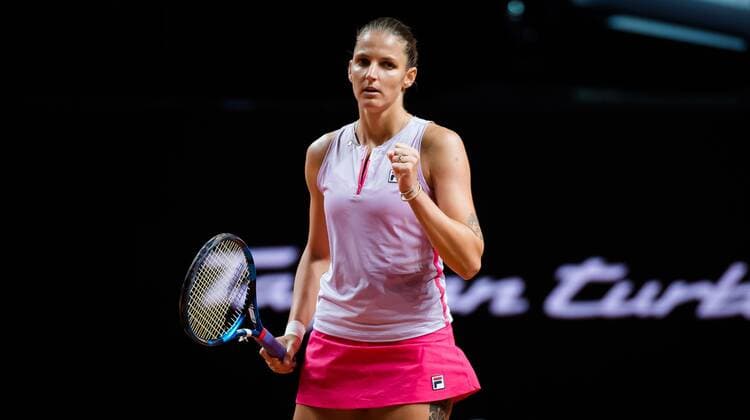 Mandatory Credit: Photo by Rob Prange Shutterstock (11864530aa) Karolina Pliskova of the Czech Republic in action during the quarter-finals match at the 2021 Porsche Tennis Grand Prix WTA, Tennis Damen 500 tournament Porsche Tennis Grand Prix, Tennis, Stuttgart, Germany - 23 Apr 2021 Porsche Tennis Grand Prix, Tennis, Stuttgart, Germany - 23 Apr 2021  Copyright: xRobxPrange Shutterstockx 11864530aa