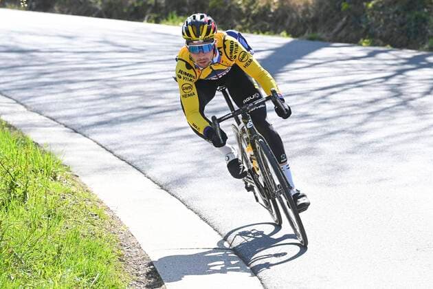 LIEGE, BELGIUM - APRIL 23 : ROGLIC Primoz (SLO) of JUMBO-VISMA pictured during the reconnaissance of the UCI World Tour 107th Liege Bastogne Liege cycling race with start and finish in Liege on April 23, 2021 in Liege, Belgium, 23 04 2021 CYCLISME : Reconnaissance Liege Bastogne Liege - 23 04 2021 Photonews Panoramic 
