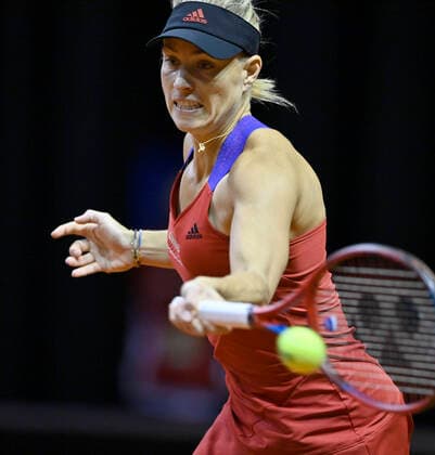 Doubles Angelique KERBER GER Action with Andrea PETKOVIC GER not in picture Tennis Women Porsche Cup Porsche Tennis Grand Prix GP Stuttgart 2021 Porsche Arena 23 04 2021 Porsche Tennis Grand Prix Stuttgart 2021