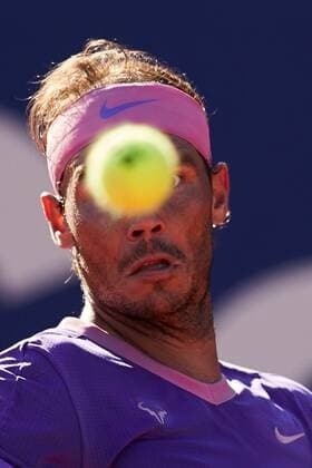 Spanish tennis player Rafael Nadal in action against British tennis player Cameron Norrie during the Barcelona Open Banc Sabadell - Conde de Godo tournament quarterfinal match in Barcelona, Spain, 23 April 2021. Rafael Nadal vs Cameron Norrie !ACHTUNG: NUR REDAKTIONELLE NUTZUNG!  Copyright: xAlejandroxGarcíax GRAFCAT2100 20210423-637547995378383622