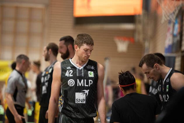 Evan McGaughey MLP Academics Heidelberg, 42 Timeout¨¨¨Kirchheim Knights MLP Academics Heidelberg, 2 Basketball, Bundesliga, Pro A, Barmer 2 Basketball, Playoffs 3 Matchday Group Phase , Spielzeit 2020 2021, 23 04 2021, ¨¨ Kirchheim Knights MLP Academics Heidelberg , Basketball, 2 Bundesliga, Barmer 2 Basketball, Playoffs 3 Matchday Group Phase , Spielzeit 2020 2021, 23 04 2021 Kirchheim unter Teck Copyright: xNinaxSander xEibnerxPressefotoxIx EP_NSR
