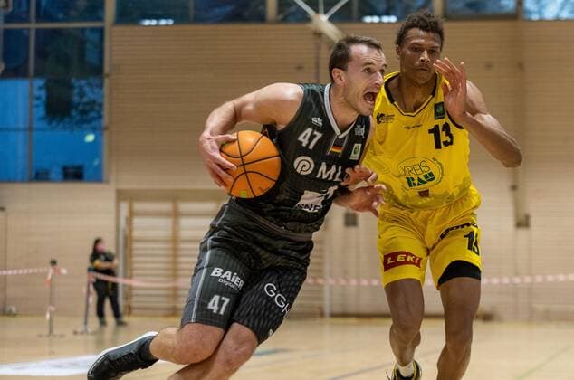 Albert Kuppe MLP Academics Heidelberg, 47 ¨¨¨Kirchheim Knights vs MLP Academics Heidelberg, 2 basketball, Bundesliga, Pro A, Barmer 2 basketball, playoffs 3 game day group phase, season 2020 2021, 23 04 2021, ¨¨ Kirchheim Knights MLP Academics Heidelberg, basketball, 2 Bundesliga, Barmer 2 basketball, playoffs 3 game day group phase, season 2020 2021, 23 04 2021 Kirchheim unter Teck. Copyright: xDennisxDuddek xEibnerxPressefotox EP_DDU