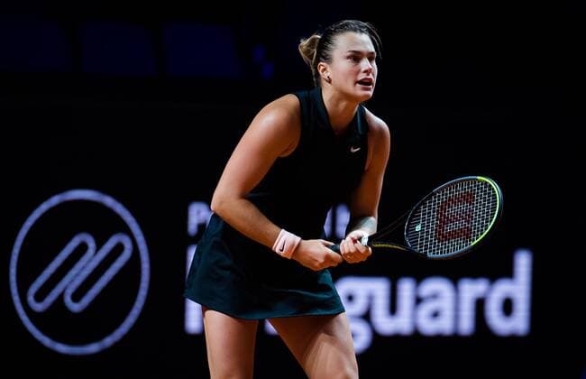 Mandatory Credit: Photo by Rob Prange Shutterstock (11864530ci) Aryna Sabalenka of Belarus in action during the quarter-final at the 2021 Porsche Tennis Grand Prix WTA, Tennis Damen 500 tournament Porsche Tennis Grand Prix, Tennis, Stuttgart, Germany - 23 Apr 2021 Porsche Tennis Grand Prix, Tennis, Stuttgart, Germany - 23 Apr 2021  Copyright: xRobxPrange Shutterstockx 11864530ci