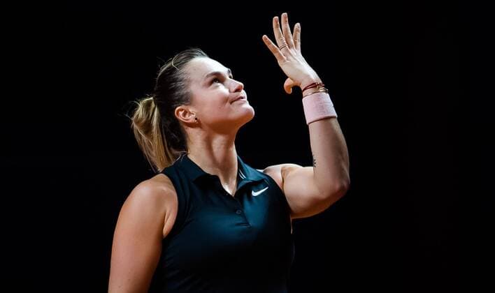 Mandatory Credit: Photo by Rob Prange Shutterstock (11864530cg) Aryna Sabalenka of Belarus in action during the quarter-final at the 2021 Porsche Tennis Grand Prix WTA, Tennis Damen 500 tournament Porsche Tennis Grand Prix, Tennis, Stuttgart, Germany - 23 Apr 2021 Porsche Tennis Grand Prix, Tennis, Stuttgart, Germany - 23 Apr 2021  Copyright: xRobxPrange Shutterstockx 11864530cg