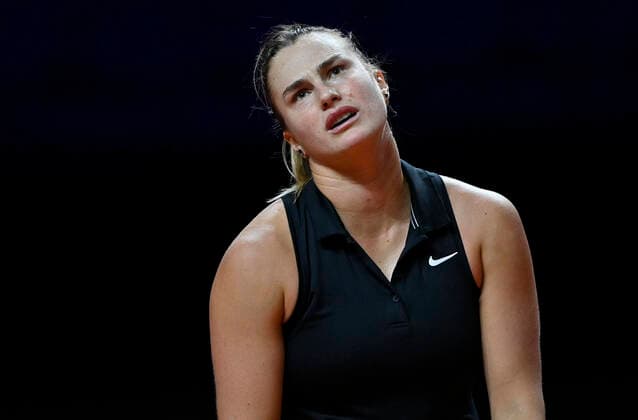 Aryna Sabalenka BLR action gesture disappointed dissatisfied quarterfinal tennis women Porsche Cup Porsche Tennis Grand Prix GP Stuttgart 2021 Porsche Arena 23 04 2021 Porsche Tennis Grand Prix Stuttgart 2021