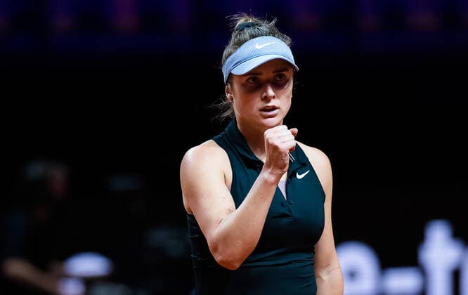 April 23, 2021, STUTTGART, GERMANY: Elina Svitolina of the Ukraine in action during the quarter-finals at the 2021 Porsche Tennis Grand Prix WTA, Tennis Damen 500 tournament against Petra Kvitova of the Czech Republic STUTTGART GERMANY - ZUMAa181 20210423_zaa_a181_068 Copyright: xRobxPrangex