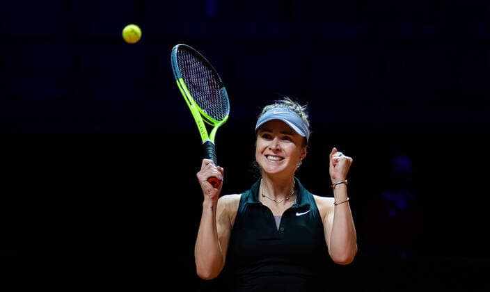 April 23, 2021, STUTTGART, GERMANY: Elina Svitolina of the Ukraine celebrates during her quarter-final match at the 2021 Porsche Tennis Grand Prix WTA, Tennis Damen 500 tournament against Petra Kvitova of the Czech Republic STUTTGART GERMANY - ZUMAa181 20210423_zaa_a181_109 Copyright: xRobxPrangex