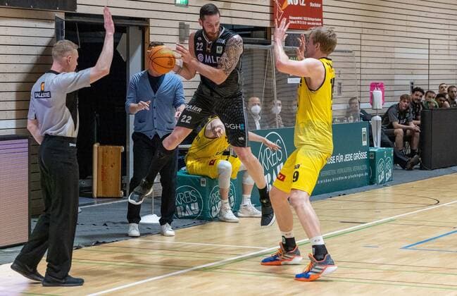 Philipp Heyden MLP Academics Heidelberg, 22 ¨¨¨Kirchheim Knights vs MLP Academics Heidelberg, 2 basketball, Bundesliga, Pro A, Barmer 2 basketball, playoffs 3 match day group phase, season 2020 2021, 23 04 2021, ¨¨ Kirchheim Knights MLP Academics Heidelberg, basketball, 2 Bundesliga, Barmer 2 basketball, playoffs 3 match day group phase, season 2020 2021, 23 04 2021 Kirchheim unter Teck. Copyright: xDennisxDuddek xEibnerxPressefotox EP_DDU