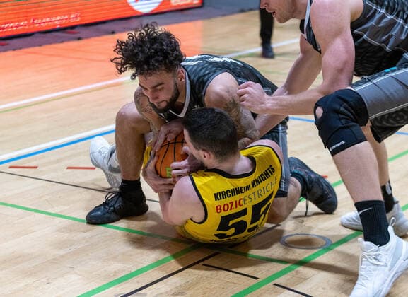 Karlo Miksic Kirchheim Knights, 55 , Jordan Geist MLP Academics Heidelberg, 15 ¨¨¨Kirchheim Knights vs MLP Academics Heidelberg, 2 basketball, Bundesliga, Pro A, Barmer 2 basketball, playoffs 3 matchday group stage, Spielzeit 2020 2021, 23 04 2021, ¨¨ Kirchheim Knights MLP Academics Heidelberg, Basketball, 2 Bundesliga, Barmer 2 Basketball, Playoffs 3 Spieltag Gruppenphase, Spielzeit 2020 2021, 23 04 2021 Kirchheim unter Teck. Copyright: xDennisxDuddek xEibnerxPressefotox EP_DDU
