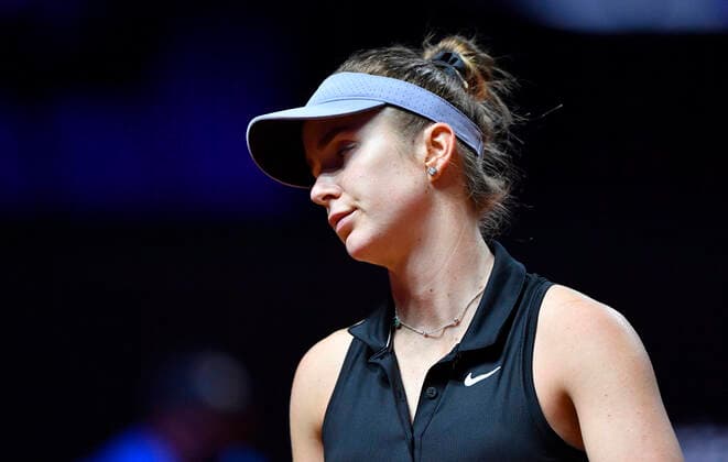 Elina Svitolina Jelina Svitolina UKR Action disappointed Semifinals Tennis Women Porsche Cup Porsche Tennis Grand Prix GP Stuttgart 2021 Porsche Arena 24 04 2021 Porsche Tennis Grand Prix Stuttgart 2021