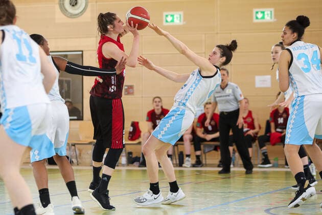 2 Womens Basketball Bundesliga North Capitol Bascats Duesseldorf vs Rheinland Lions, 24 04 2021 Romy Baer 46 Rheinland Lions 2 Womens Basketball Bundesliga North Capitol Bascats Duesseldorf vs Rheinland Lions on 24 04 2021, Duesseldorf. Copyright: xBEAUTIFULxSPORTS KennyxBeelex