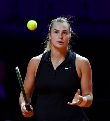 Aryna Sabalenka BLR Action Semifinals Tennis Women Porsche Cup Porsche Tennis Grand Prix GP Stuttgart 2021 Porsche Arena 24 04 2021 Porsche Tennis Grand Prix Stuttgart 2021
