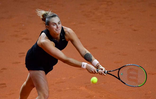 Aryna Sabalenka BLR Action Final Tennis Women Porsche Cup Porsche Tennis Grand Prix GP Stuttgart 2021 Porsche Arena 25 04 2021 Porsche Tennis Grand Prix Stuttgart 2021