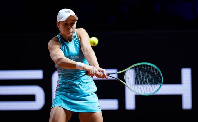 Mandatory Credit: Photo by Rob Prange Shutterstock (11875065n) Ashleigh Barty of Australia in action during the final of the 2021 Porsche Tennis Grand Prix WTA, Tennis Damen 500 tournament 2021 Porsche Tennis Grand Prix Day 7 - 25 Apr 2021 2021 Porsche Tennis Grand Prix Day 7 - 25 Apr 2021  Copyright: xRobxPrange Shutterstockx 11875065n