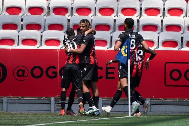 Joie - Jean Clair Todibo (OGC Nice) - Alexis Claude Maurice (OGC Nice) FOOTBALL : OGC Nice vs Montpellier - Ligue 1 Uber Eats - Nice - 25 04 2021 NorbertScanella PanoramiC 